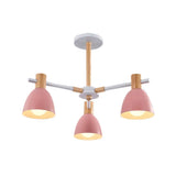 Modern Metallic Macaron Chandelier: Stylish Candy-Colored Game Room Lighting 3 / Pink