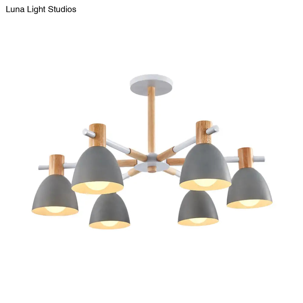 Modern Metallic Macaron Chandelier: Stylish Candy-Colored Game Room Lighting