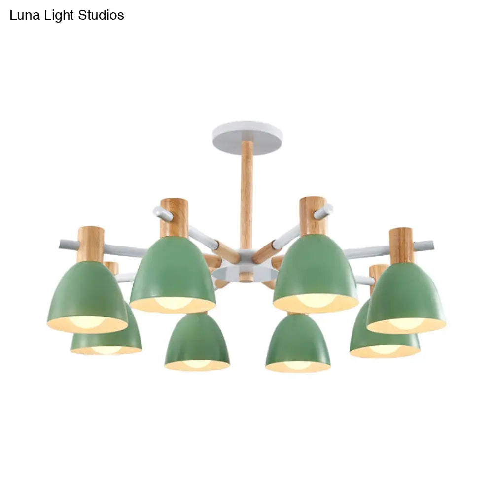 Modern Metallic Macaron Chandelier: Stylish Candy-Colored Game Room Lighting