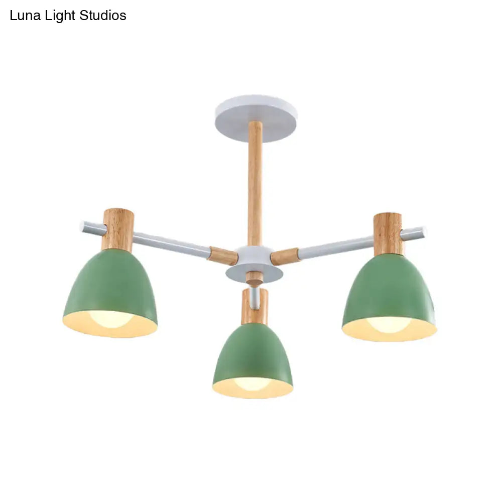 Modern Metallic Macaron Chandelier: Stylish Candy-Colored Game Room Lighting