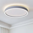 Modern Metallic Round Led Flushmount Ceiling Light White/Warm 16’/19.5’ Dia Grey / 16’ Warm