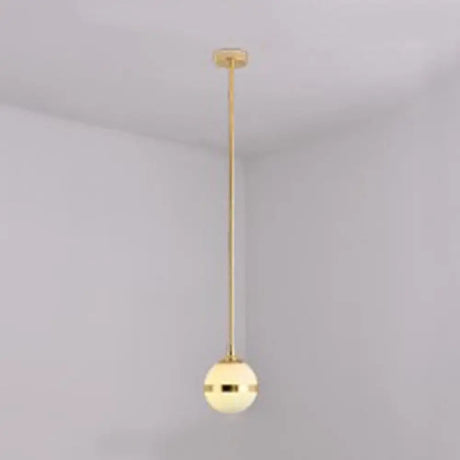 Modern Milk Glass Sphere Shade E27 Hanging Light In White For Dining Room 1 / Gold