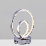 Modern Minimalist Circle Nightstand Lamp: Metallic Led Task Lighting In Chrome - Perfect For Study