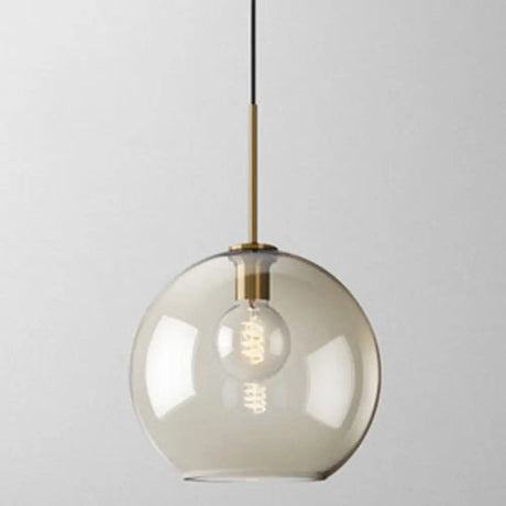 Modern Minimalist Cognac Glass Pendant Light - Stylish 1-Light Lighting For Dining Room Table / 11.5