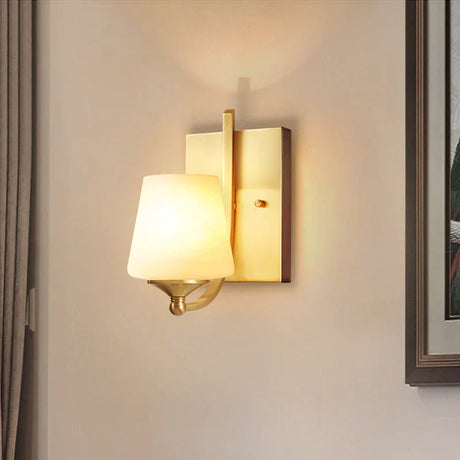 Modern Minimalist Creative Living Room Lamp Bedroom Headlight Aisle Copper Wall Lamps