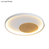 Modern Minimalist Disk Metal Ceiling Light Fixture - White/Black Led Flush Mount