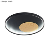 Modern Minimalist Disk Metal Ceiling Light Fixture - White/Black Led Flush Mount