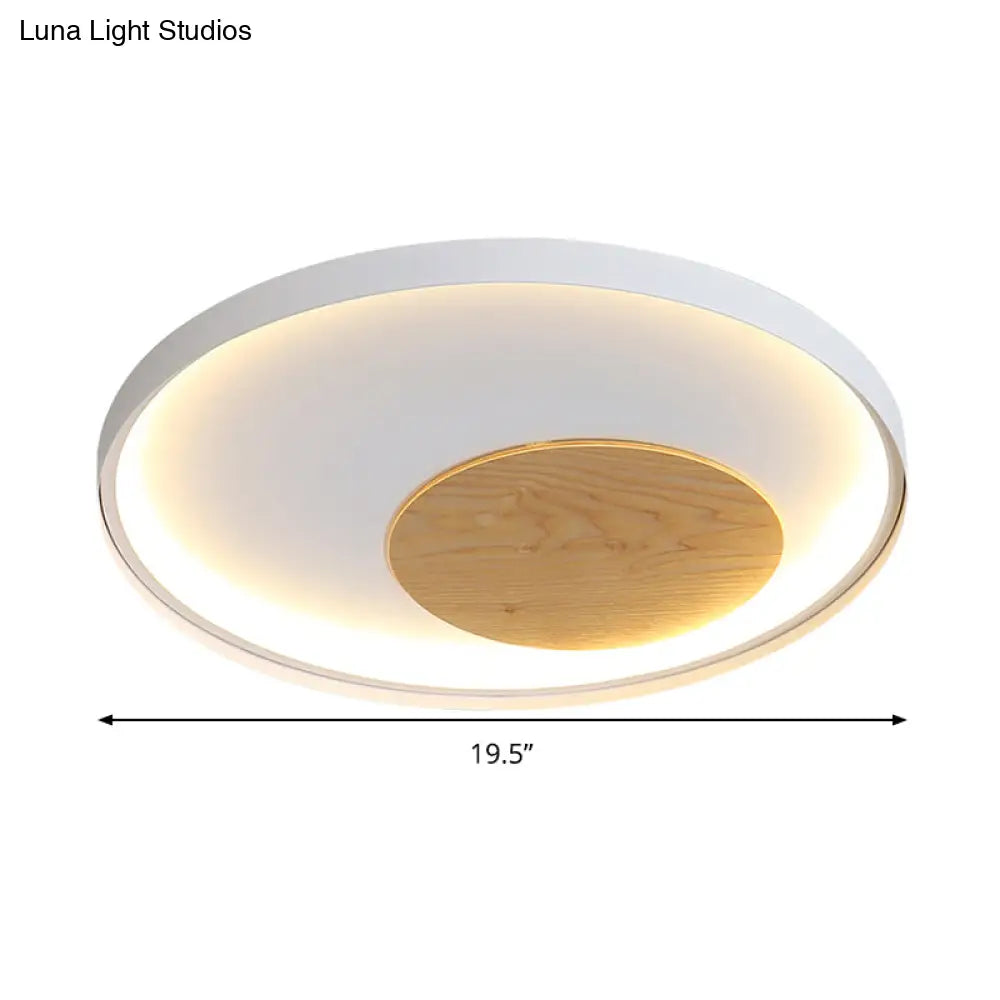 Modern Minimalist Disk Metal Ceiling Light Fixture - White/Black Led Flush Mount