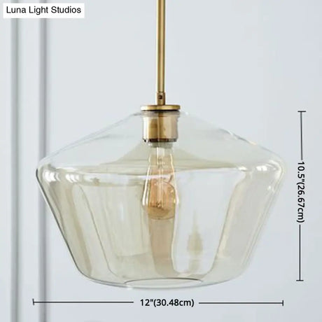 Modern Minimalist Glass Pendant Light - Stylish Dining Room Hanging Lamp