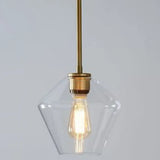 Modern Minimalist Glass Pendant Light - Stylish Dining Room Hanging Lamp Clear / 9’