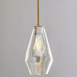 Modern Minimalist Glass Pendant Light - Stylish Dining Room Hanging Lamp Cognac / 7’