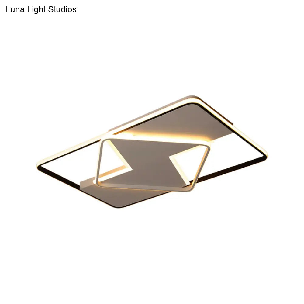 Modern Minimalist Led Ceiling Flush Light In Black/White - 16’/19.5’/23.5’/35.5’ W