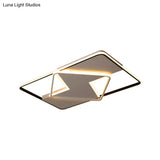 Modern Minimalist Led Ceiling Flush Light In Black/White - 16’/19.5’/23.5’/35.5’ W