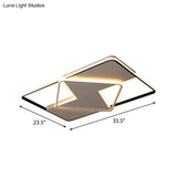 Modern Minimalist Led Ceiling Flush Light In Black/White - 16’/19.5’/23.5’/35.5’ W