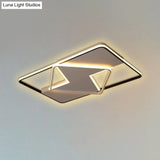 Modern Minimalist Led Ceiling Flush Light In Black/White - 16’/19.5’/23.5’/35.5’ W