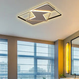 Modern Minimalist Led Ceiling Flush Light In Black/White - 16’/19.5’/23.5’/35.5’ W Black /