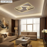 Modern Minimalist Led Ceiling Flush Light In Black/White - 16’/19.5’/23.5’/35.5’ W