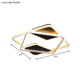 Modern Minimalist Led Ceiling Flush Light In Black/White - 16’/19.5’/23.5’/35.5’ W