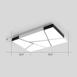Modern Minimalist Led Ceiling Lamp: Black - White Acrylic Flush Mount Light For Living Room White /