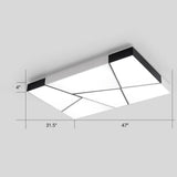 Modern Minimalist Led Ceiling Lamp: Black - White Acrylic Flush Mount Light For Living Room White /