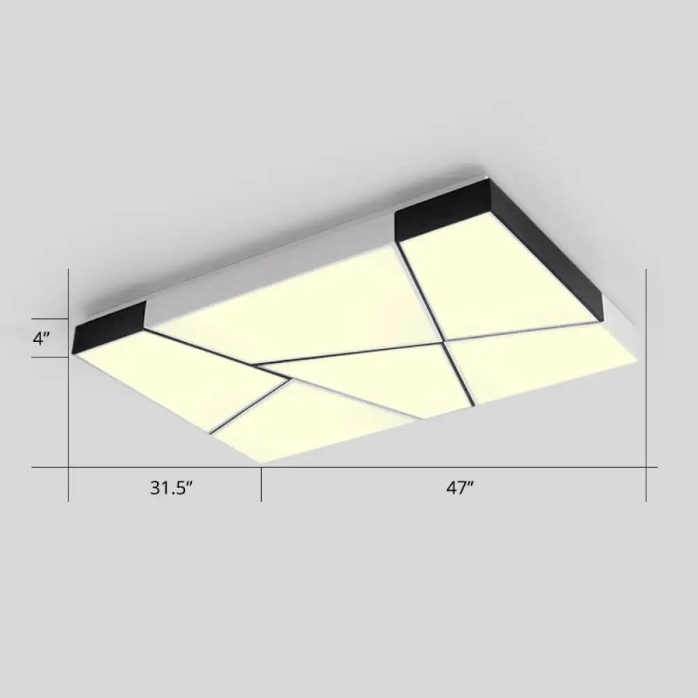 Modern Minimalist Led Ceiling Lamp: Black - White Acrylic Flush Mount Light For Living Room White /