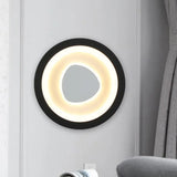 Modern Minimalist Led Corner Sconce In Black With Acrylic Shade