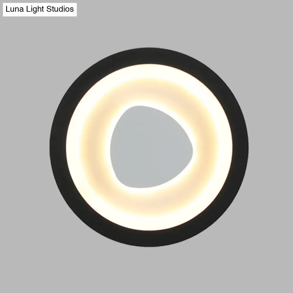Modern Minimalist Led Corner Sconce In Black With Acrylic Shade
