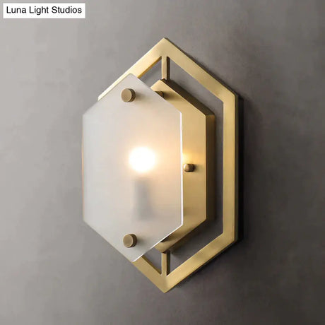 Modern Minimalist Luxury Hexagonal Copper Wall Lamp Copper Wall Lamps