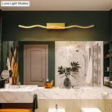 Modern Minimalist Metal Wall Vanity Light With Waving Design