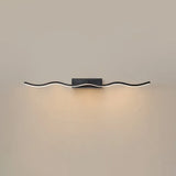Modern Minimalist Metal Wall Vanity Light With Waving Design Black / 16