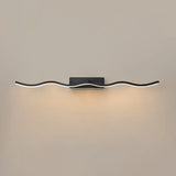 Modern Minimalist Metal Wall Vanity Light With Waving Design Black / 23.5
