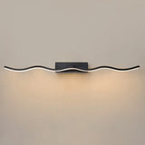 Modern Minimalist Metal Wall Vanity Light With Waving Design Black / 31.5