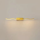 Modern Minimalist Metal Wall Vanity Light With Waving Design Gold / 16