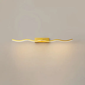 Modern Minimalist Metal Wall Vanity Light With Waving Design Gold / 16
