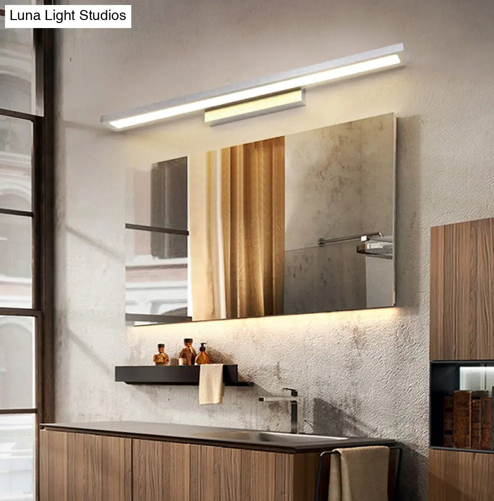 Modern Minimalist Vanity Wall Light In Aluminum With Rectangular Shape