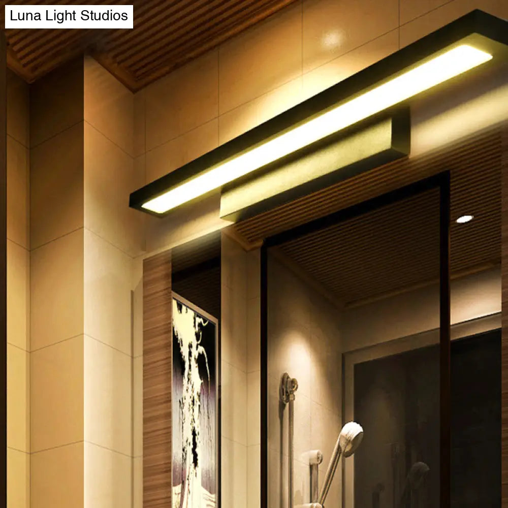 Modern Minimalist Vanity Wall Light In Aluminum With Rectangular Shape