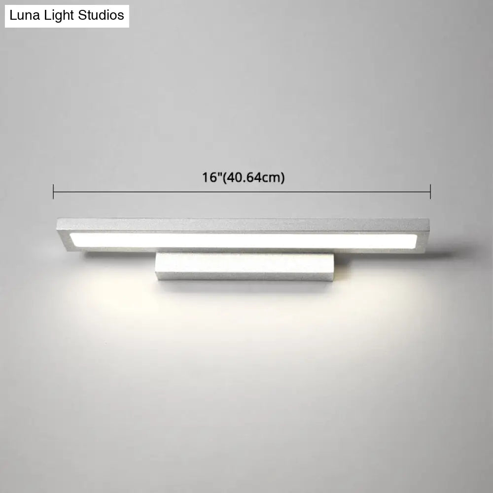 Modern Minimalist Vanity Wall Light In Aluminum With Rectangular Shape