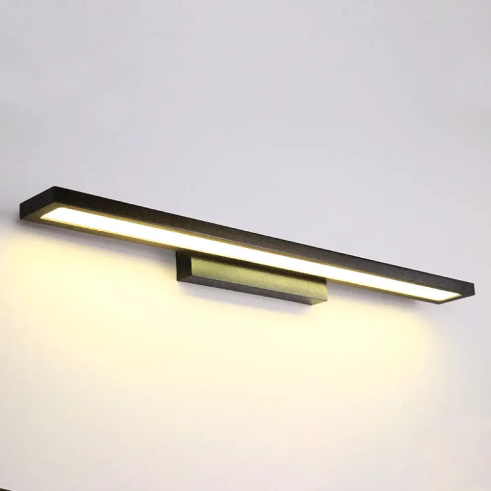 Modern Minimalist Vanity Wall Light In Aluminum With Rectangular Shape Black / 23.5 Warm