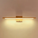 Modern Minimalist Wood Vanity Wall Light - Single Linear Design / Warm