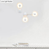Modern Molecular Acrylic Wall Sconce For Bedroom With 1/2 Lights White Reading Lamp In Warm/White