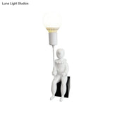 Modern Monochrome Boy Wall Light For Bedroom - Resin 1 Head Lamp