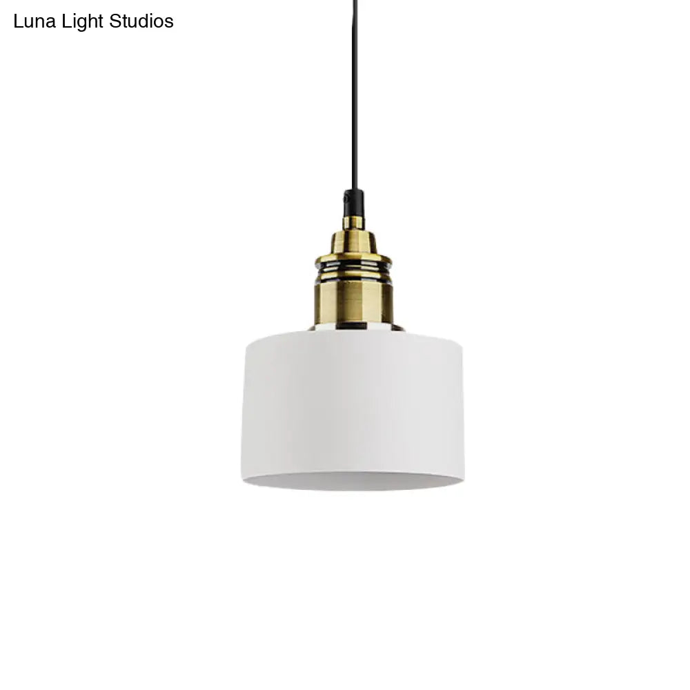 Modern Monochrome Round Shade Hanging Light - Stylish Aluminum Pendant For Study Room
