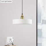 Modern Monochrome Round Shade Hanging Light - Stylish Aluminum Pendant For Study Room