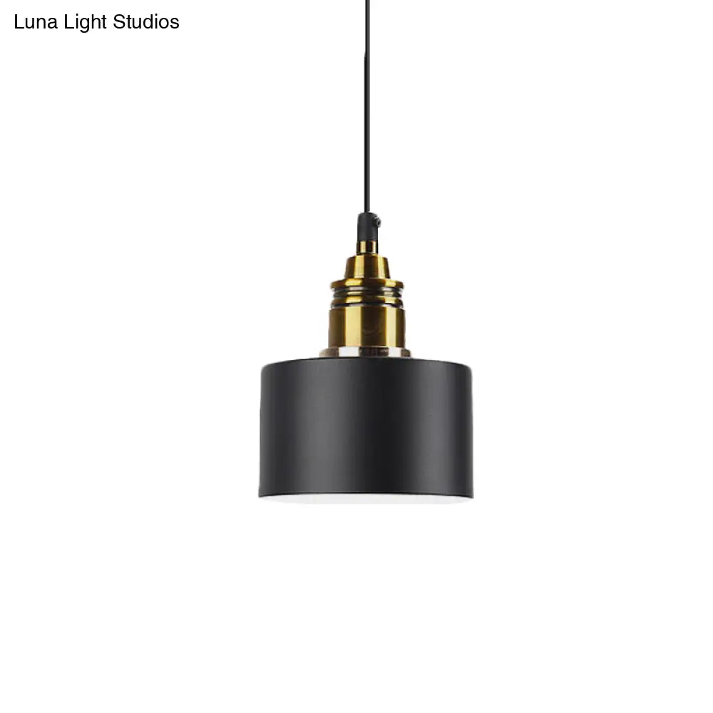 Modern Monochrome Round Shade Hanging Light - Stylish Aluminum Pendant For Study Room