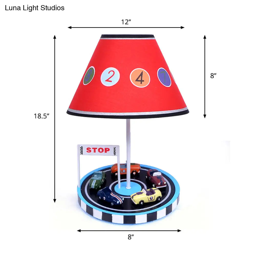 Modern Multi-Colored Desk Lamp With Tapered Shade - Bedroom Table Light