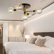 Modern Multi - Head Ceiling Lamp With Glass Metal Sphere Shade For Hotels 5 / Amber