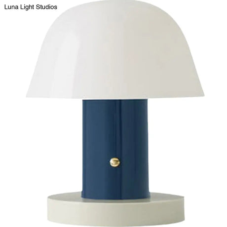 Modern Mushroom Shaped Accent Lamp - Designer Metal Night Table Light For Living Room