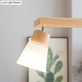 Modern Natural Wood Rectangle Island Pendant Light
