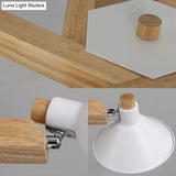 Modern Nordic Chandelier - Rotatable Wood Ceiling Light With 6 Lights In White For Living Room