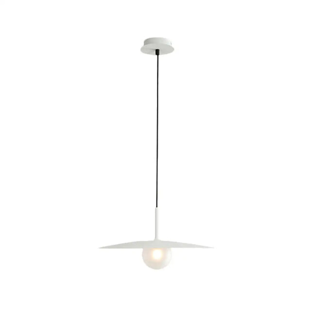 Nordic Hanging Light Metal Single Restaurant Pendant With Milk Glass Shade In Black/Grey/White